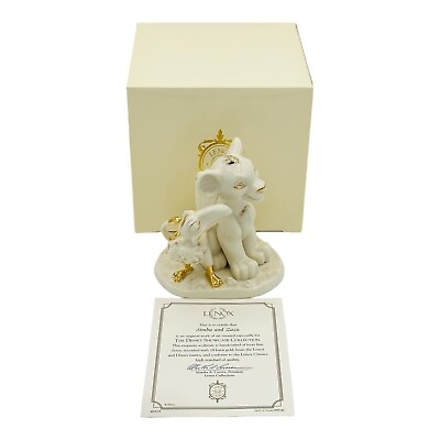 #ad Lenox Disney Simba and Zazu Ivory amp; Gold Figurine The Lion King NEW in BOX amp; COA $69.95