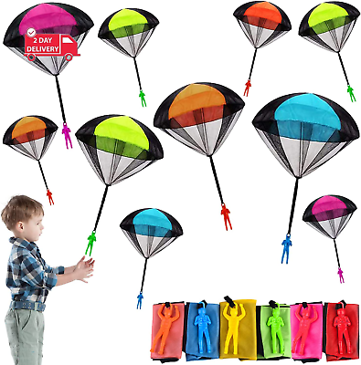 #ad Parachute Toys for Kids 10 Pcs Tangle Free Throwing Toy Parachute Outdoor Flyi $26.40