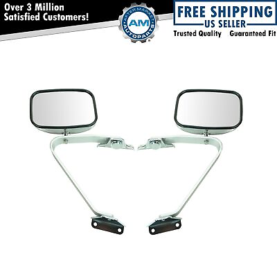 #ad Side View Manual Mirrors Chrome Pair Set for Ford F Series Pickup Truck $74.60