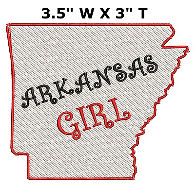 #ad ARKANSAS GIRL State Map EMBROIDERED Badge Patch Iron Sew on Explore Nature $4.87