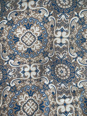 #ad Large Blanket Vintage 70s Fringe Blue Reversible Retro Heavy 146” X 91” $129.99