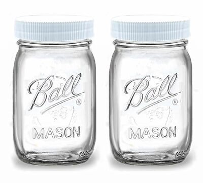 #ad Regular Mouth Mason Jars 16 oz 2 Pack Ball Regular Mouth 16 Ounces Pint... $22.13