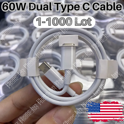 #ad 1 1000 Lot 60W Charging Cable Type C USB C Charger 3FT For Samsung LG iPhone 15 $308.77