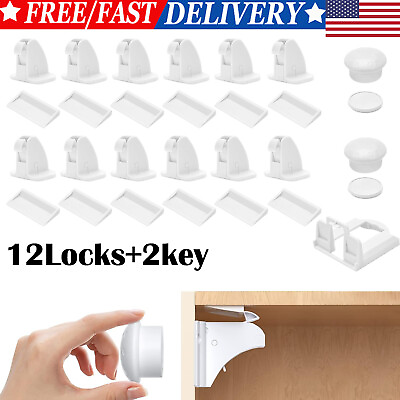 #ad Baby Safety Cupboard Lock Invisible Magnetic Cabinet Locks Child Kid Proof Latch $18.86