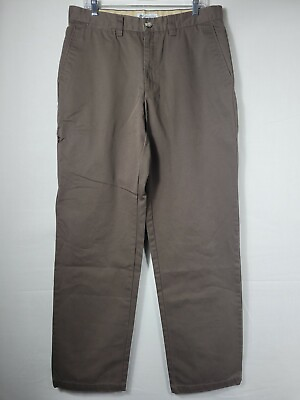 #ad Columbia Men#x27;s 34 Pants Straight Leg Hidden Zip Pocket Brown 100% Cotton Hiking $20.79