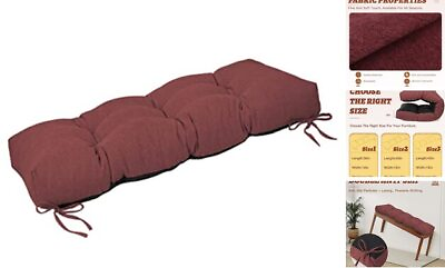 #ad Bench Cushions. Non Slip Pile Bench Cushion for Indoor and 36x14x4 Burgundy $23.72
