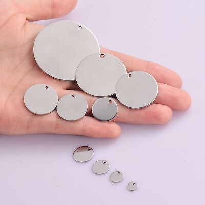 #ad Round Blank Pendants Silver Color Pendant Charms Necklace Jewelry DIY Findings $9.15