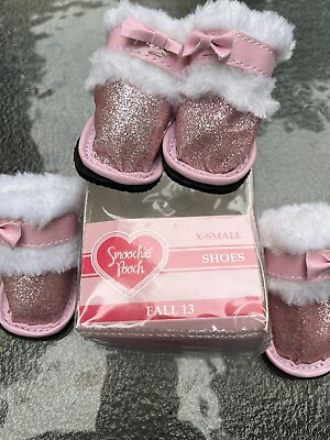 #ad New Pink Sparkle Pet Shoes X Small Dog Shoes. NWOT In Box $20.00