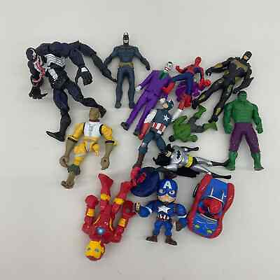 #ad Mixed LOT Marvel Avengers Venom Action Figures DC Comics Batman Hulk Iron Man $40.00