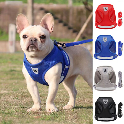 #ad Comfort Dog Harness Reflective Adjustable Mesh Puppy Walking Harnesses Leash $9.97
