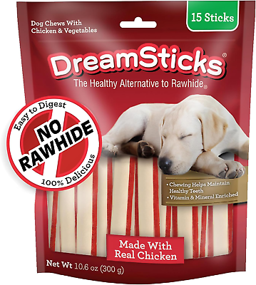 #ad Dreamsticks Rawhide Free Dog Chew Sticks Made with Real Chicken and Vegetables $7.42