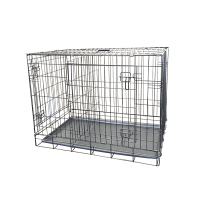 #ad KennelMaster Double Door Folding Wire Dog Crate Black X Small 24quot;L $31.31