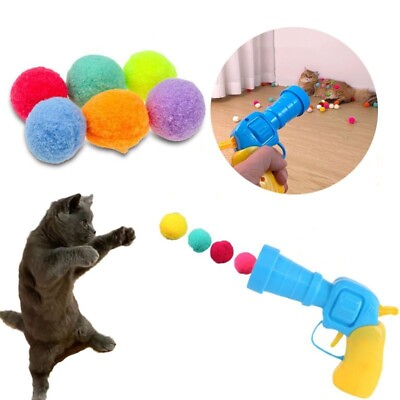 #ad Funny Cat Interactive Teaser With Plush Ball Training Toy Creative Kittens Toys $11.99