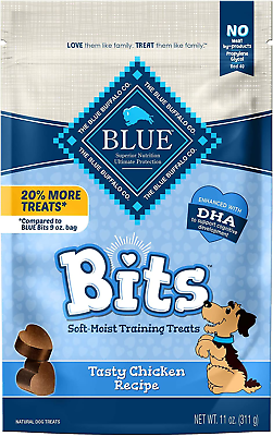 #ad BLUE Bits Natural Soft Moist Training Dog Treats Chicken Recipe 11 Oz Bag $13.88