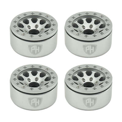 #ad Powerhobby Aluminum 1.55quot; Beadlock Wheels Silver 4 1 10 Rock Crawler $54.99