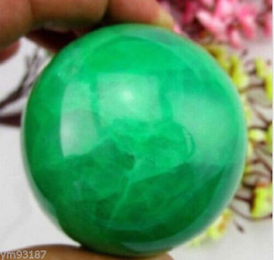 #ad NEW 63mm Glow In The Dark Stone crystal Fluorite sphere ball free wooden stand $19.94