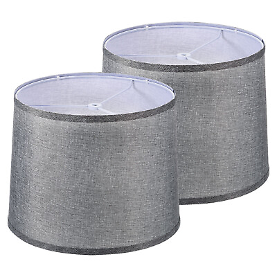 #ad 2pcs Drum Lampshade for Table Lamps 11.4quot;x12.6quot;x9.8quot; Floor Lamp Shade Gray $23.93