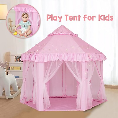 #ad Princess Castle Playhouse Tent for Girls with LED Star Lights – Indoor amp; Outdoor $32.99