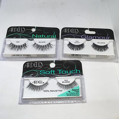 #ad Ardell Eye Lashes 120 Natural Black101 Glamour Demi Black 161 Soft Touch Black $9.99