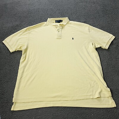 #ad Polo Ralph Lauren Shirt Short Sleeve Cotton Rugby Yellow Mens Size XL $18.88