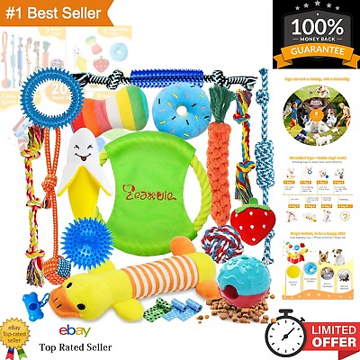 #ad 20 Pack Puppy Toys Chew Toys for Teething Dogs with Squeaky Toys amp; Treat Balls $17.33