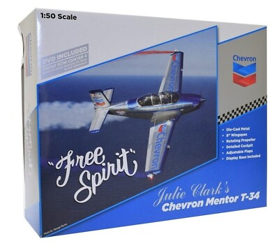 #ad Julie Clark#x27;s Chevron Mentor Beechcraft T 34 Free Spirit Diecast Airplane $26.95