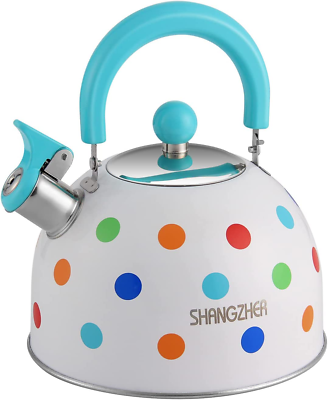 #ad Cute Polka Dots Tea Kettles Stovetop Stainless Steel Whistling Kettle Tea Pots f $38.10