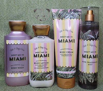 #ad Bath amp; Body Works Meet Me in Miami 4 piece Set Mist Lotion Cream Body Wash $48.00