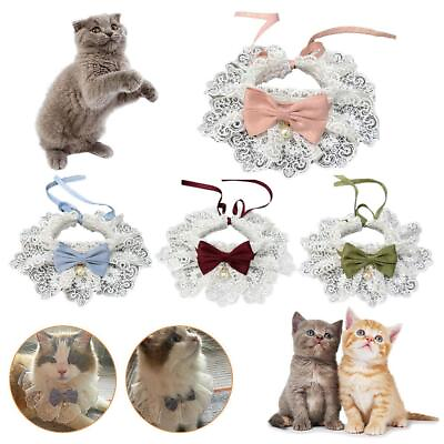 #ad Lace Dog Cat Neckerchief Collar Vintage Scarf with Bib New Bowknot Hot Pet S49C $6.59