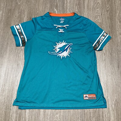 #ad Dolphins Jersey XL Women#x27;s Miami NFL Game day Football Hockey style Tee $24.98