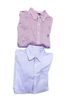 #ad Ralph Lauren Peter Millar Mens Pink Herringbone Dress Shirt Size 16.5 Lot 2 $34.81