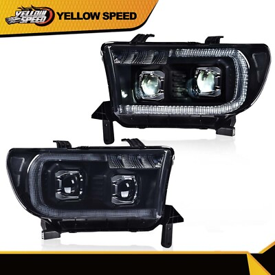 #ad Smoked Black LED Tube Projector Headlight Fit For 2007 2013 Tundra 08 17 Sequoia $147.99