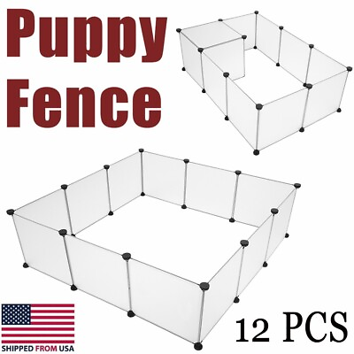 Plastic Portable Pet Playpen Puppy Dog Fences Gate Indoor Outdoor Fence Exercise $25.99