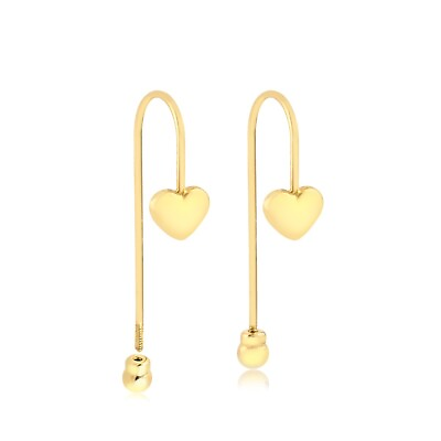 #ad 18 K Yellow Gold Luxury Dangle Heart drop for womem $449.00