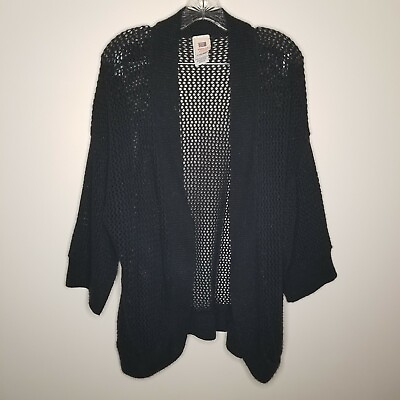 #ad Faded Glory Womens Plus Black Knitted Cardigan Size 18W 20W $13.99