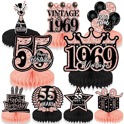 #ad 55th Birthday Party Decorations 9PCS Vintage 55th Birthday Table Decoration... $19.74