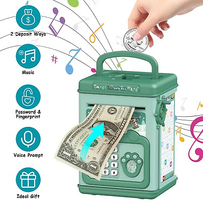 #ad Electronic Money Cash Coin Password Piggy Bank Safe Box Kids Money Saving Box $16.27