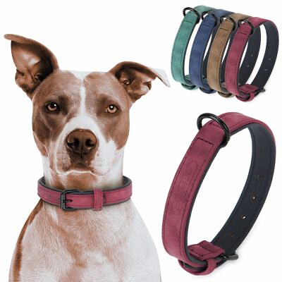 #ad Soft Padded Pet Dog Collars Wide Leather Dog Collar Large For Medium Large Dogs $8.08