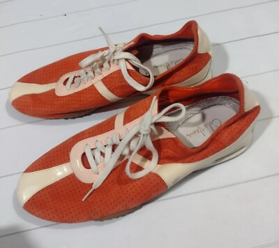 #ad Cole Haan Suede Fashion Sneakers Shoes Size 8.5 Orange Lace up Low Top Suede $24.99