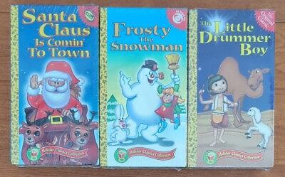 #ad Santa Clause Is Coming Town Frosty Snowman Drummer Boy 1970 Sony Wonder VHS Lot $19.70