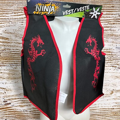 #ad Ninja Vest Halloween Kids Costume Pretend Play Party Suppl Age 3 BLACK $4.00