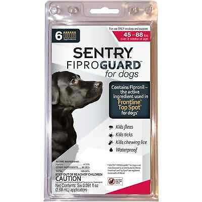 #ad SENTRY PET CARE Topical Flea Chewing Lice and Tick Treatments Fiproguard for Dog $22.99