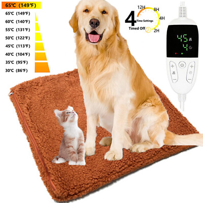 #ad Pet Heating Pad Electric Outdoor Dog Cat Warming Bed Mat with Chew Resistant USA $34.95