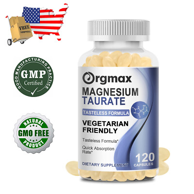 #ad Magnesium Taurate 120 Capsules Support Cardiovascular Health and Reduces Anxiety $13.99