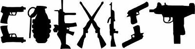 #ad FUNNY DECAL GUN CONTROL STICKER COEXIST WINDOW PRO NRA TRUCK 2ND AMENDMENT $3.25