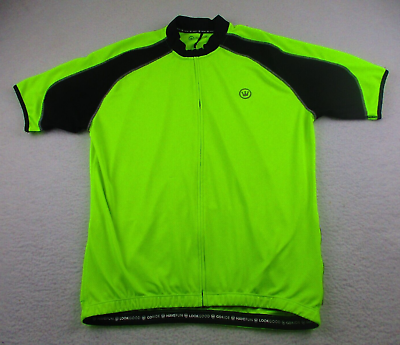 #ad Canari Cycling Jersey Mens Sz XL Full Zip Neon Yellow Black $17.95