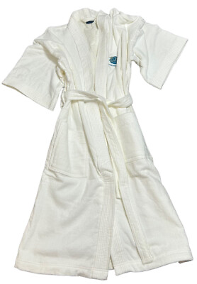 #ad The Bernard Company Bathrobe Plush Terrycloth White Short Sleeve L’Hermitage $23.99