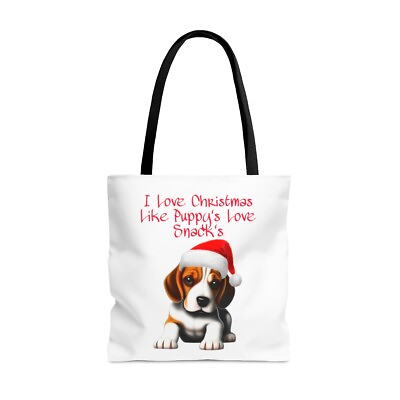 #ad Cute Christmas Puppy Tote Bag $26.93