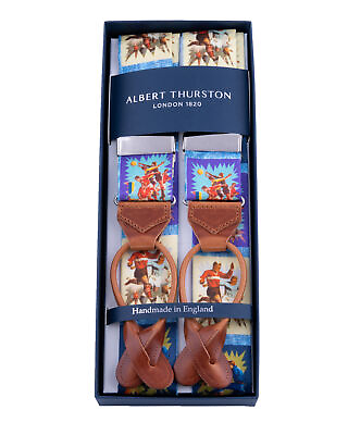 #ad NWT ALBERT THURSTON BRACES suspenders special edition silk luxury handmade Engla $182.00