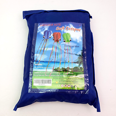 #ad Hengda Kite Soft Octopus 500cm x 80cm Kids 12 Colorful Long Tail Flyer Kite 3Pk $32.48